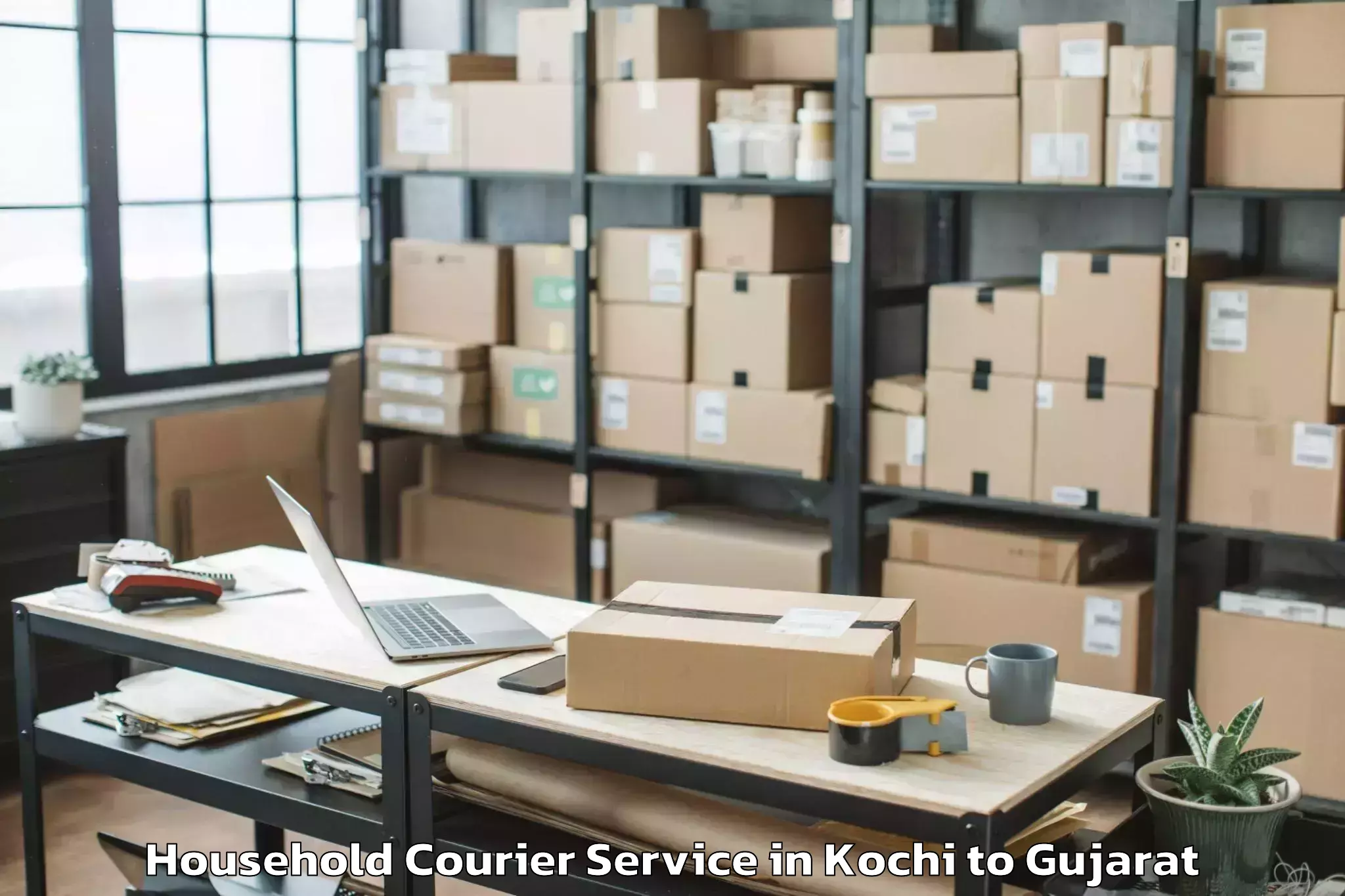 Book Kochi to Thasra Household Courier